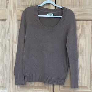 Sonoma Women's Scoop Neck Cotton Sweater - Brown